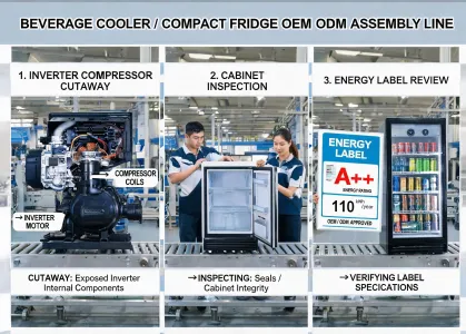 Beverage cooler and compact refrigeration assembly