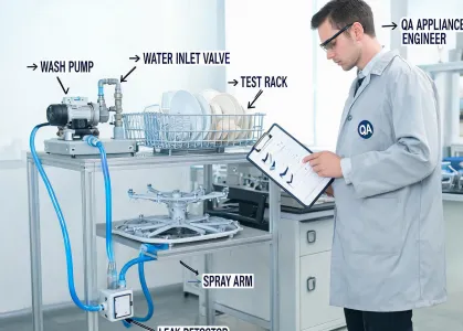 Compact dishwasher validation station